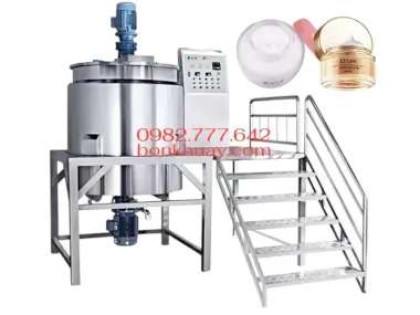 Bồn khuấy mỹ phẩm kết hợp motor nhũ hóa ở đáy