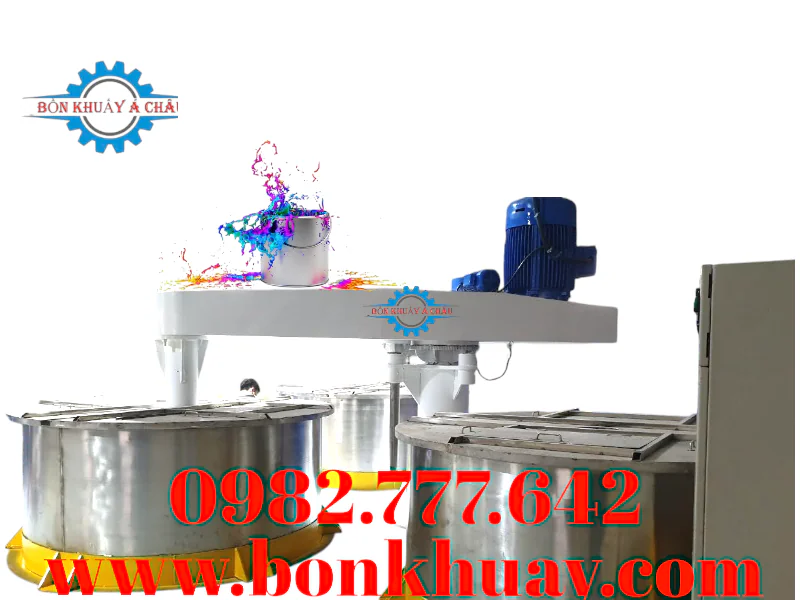 Hệ thống máy khuấy sơn kết hợp sàn thao tác 3000-5000 lít 