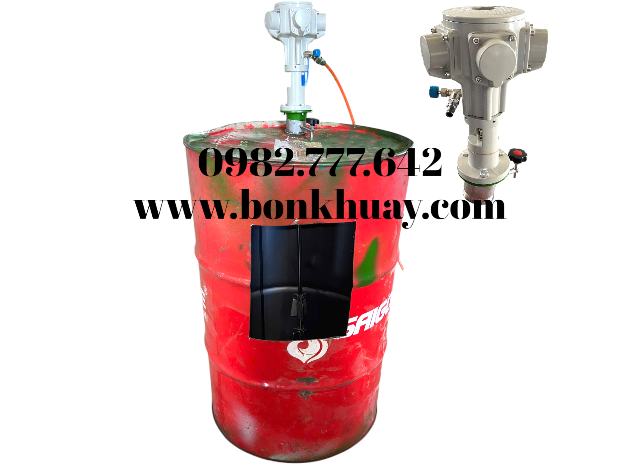 Máy khuấy sơn gắn lỗ miệng thùng phuy