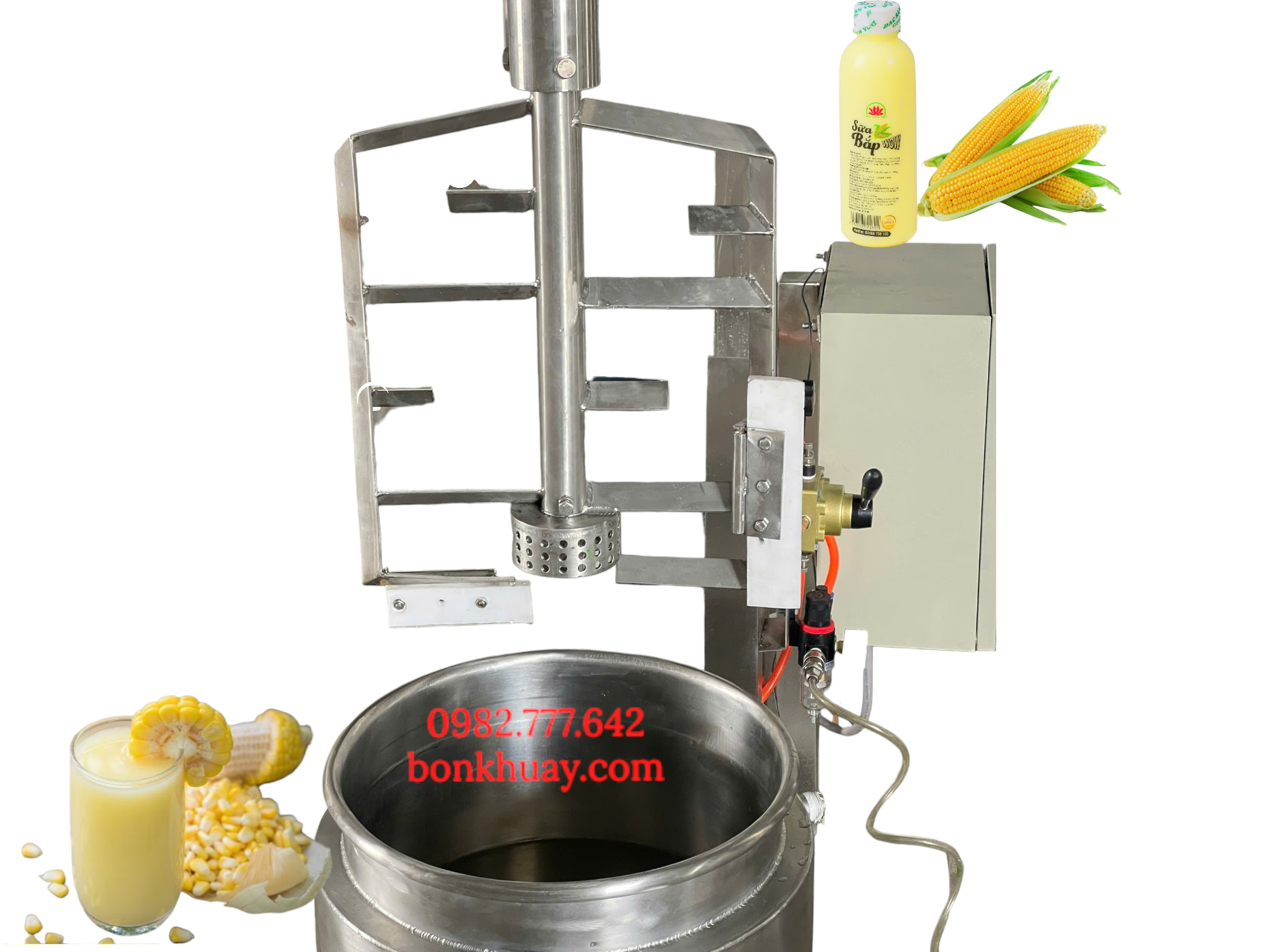M&aacute;y nhũ h&oacute;a đồng h&oacute;a c&aacute;nh qu&eacute;t sữa bắp 