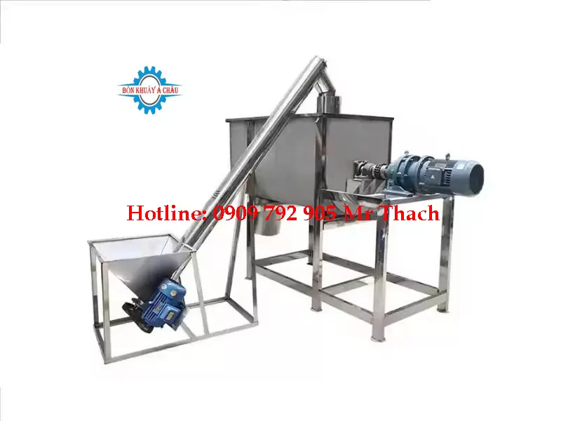 Máy trộn phân bón inox và vít tải